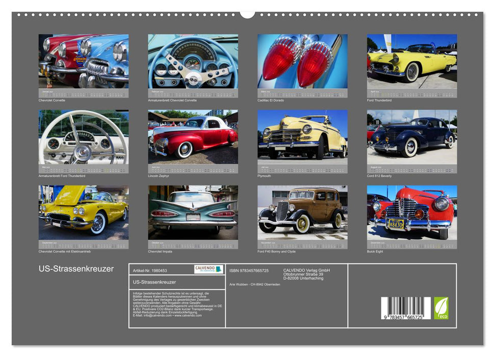 US-Strassenkreuzer (CALVENDO Premium Wandkalender 2026)