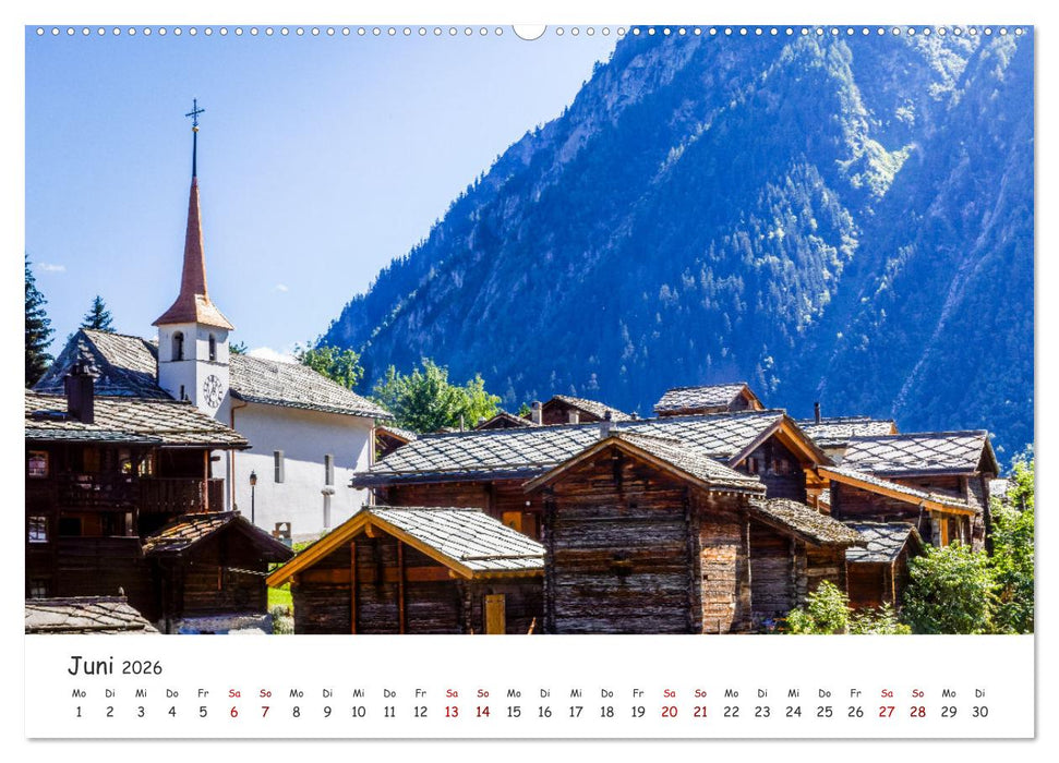 Der Kanton Wallis - einfach liebenswert (CALVENDO Wandkalender 2026)