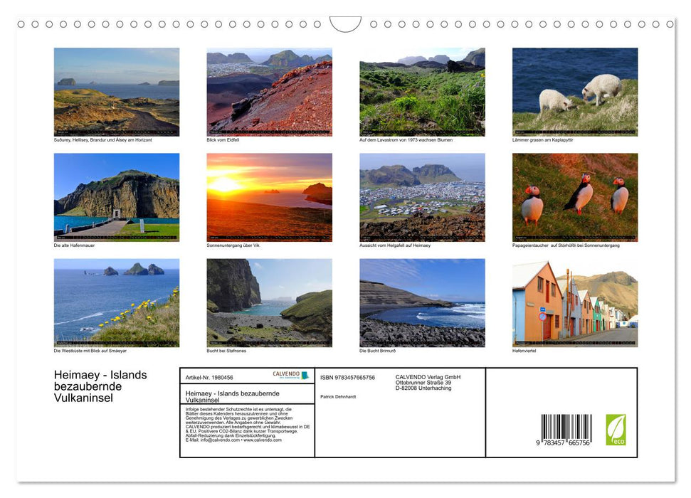 Heimaey - Islands bezaubernde Vulkaninsel (CALVENDO Wandkalender 2026)