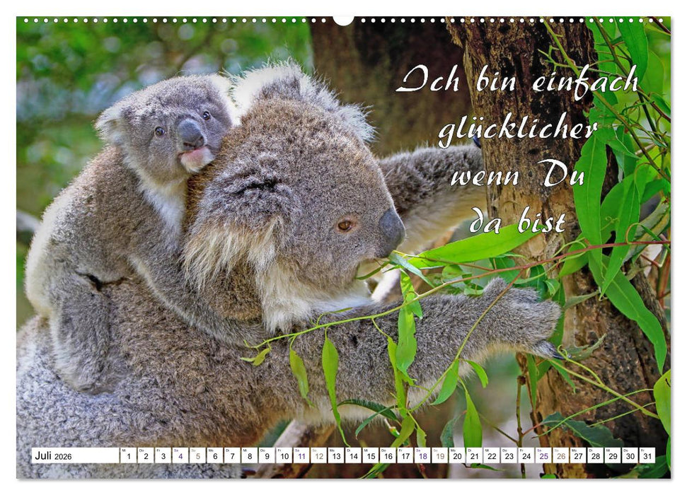 Tierbabies - Spruchkalender (CALVENDO Premium Wandkalender 2026)