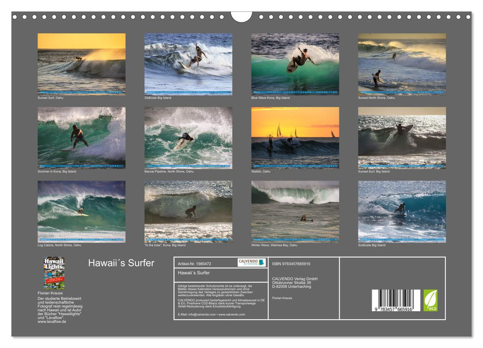 Hawaii´s Surfer (CALVENDO Wandkalender 2026)