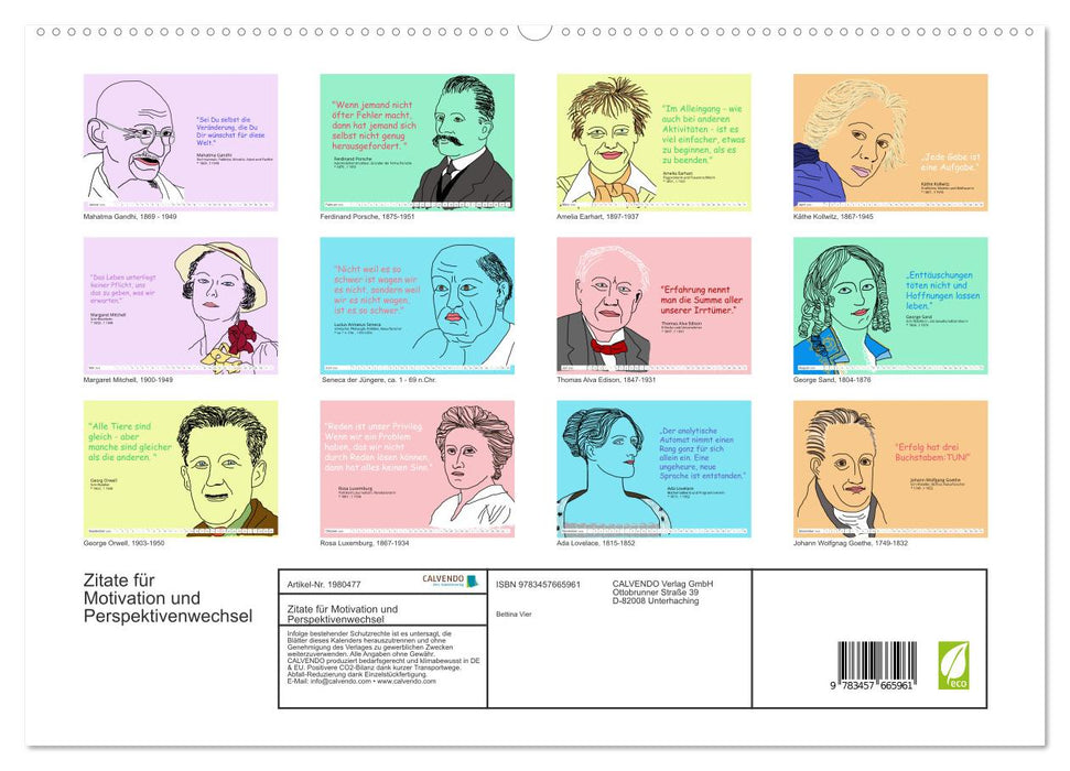 Zitate für Motivation und Perspektivenwechsel (CALVENDO Premium Wandkalender 2026)