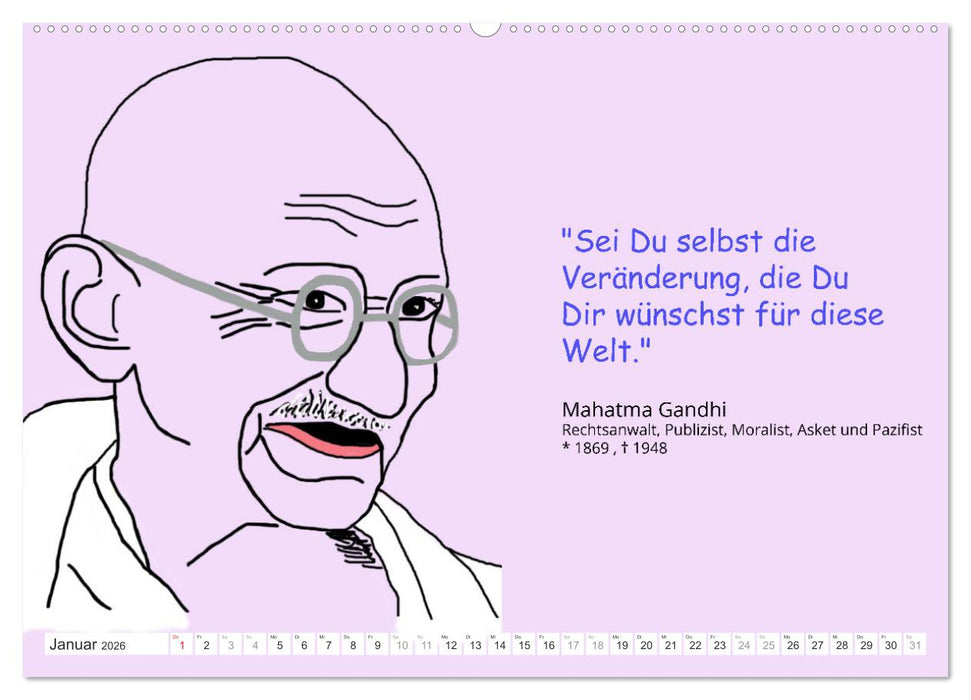 Zitate für Motivation und Perspektivenwechsel (CALVENDO Premium Wandkalender 2026)