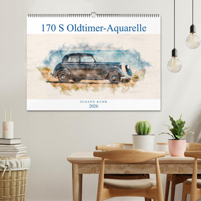 170 S Oldtimer-Aquarelle (CALVENDO Wandkalender 2026)