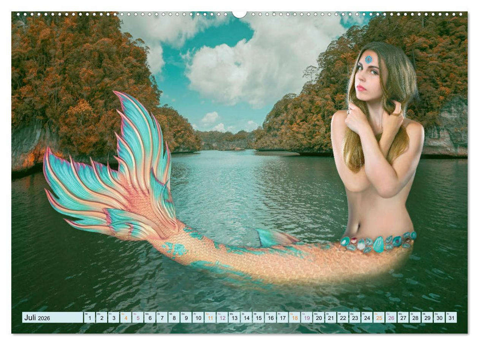 Meerjungfrauen - Fantasieschönheiten (CALVENDO Premium Wandkalender 2026)