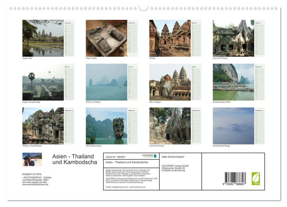 Asien - Thailand und Kambodscha (CALVENDO Premium Wandkalender 2026)