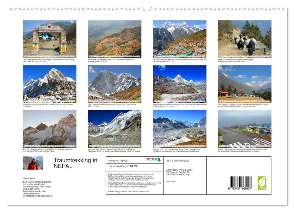 Traumtrekking in NEPAL (CALVENDO Premium Wandkalender 2026)