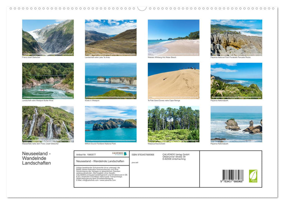 Neuseeland - Wandelnde Landschaften (CALVENDO Premium Wandkalender 2026)
