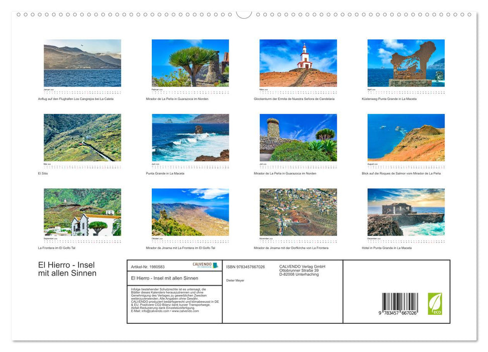 El Hierro - Insel mit allen Sinnen (CALVENDO Premium Wandkalender 2026)