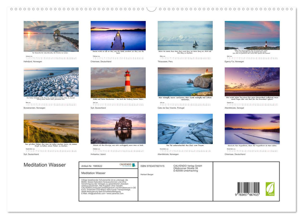 Meditation Wasser (CALVENDO Premium Wandkalender 2026)