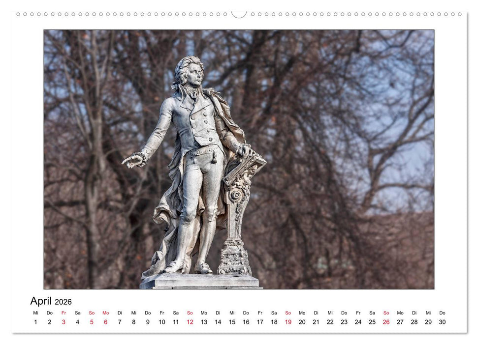 Komponisten-Denkmäler in Wien (CALVENDO Premium Wandkalender 2026)