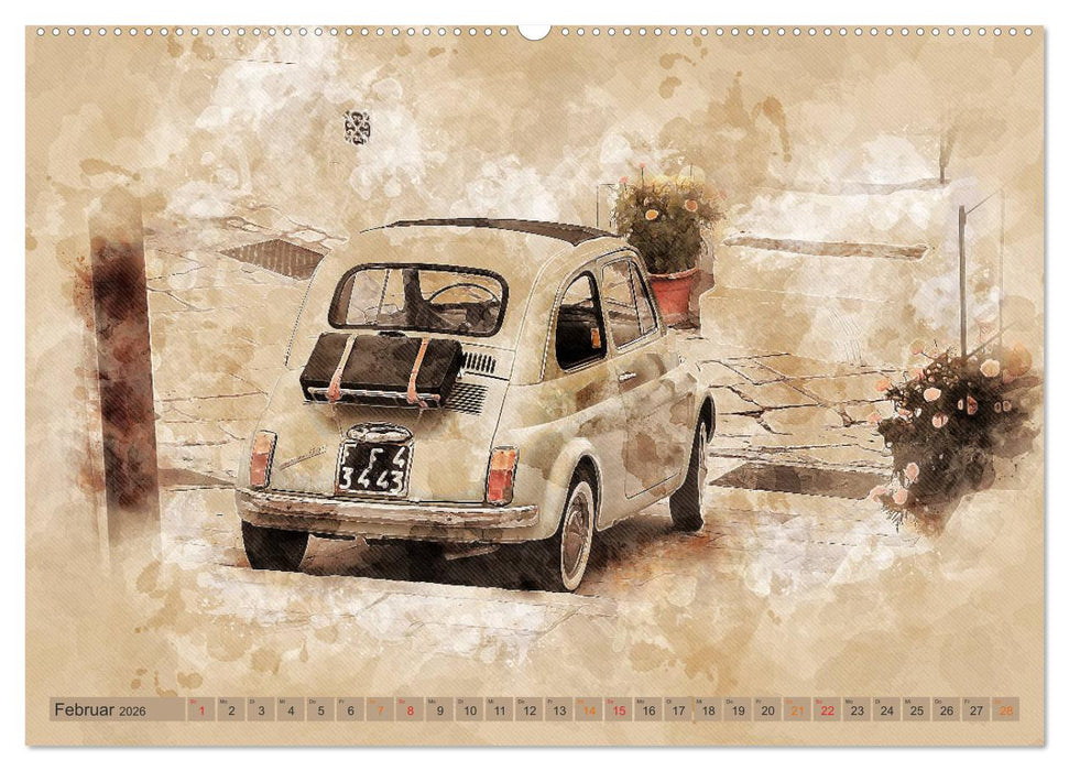 Kult-Autos, Nuova 500 (CALVENDO Premium Wandkalender 2026)