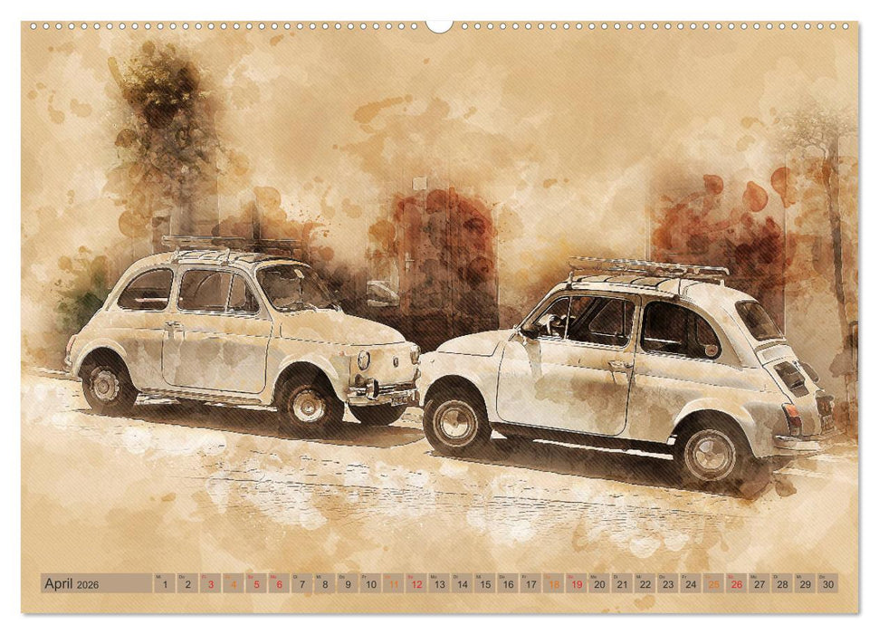 Kult-Autos, Nuova 500 (CALVENDO Premium Wandkalender 2026)