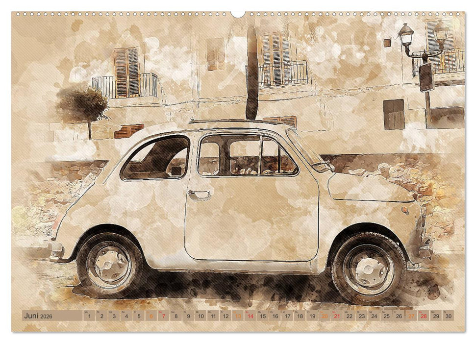 Kult-Autos, Nuova 500 (CALVENDO Premium Wandkalender 2026)