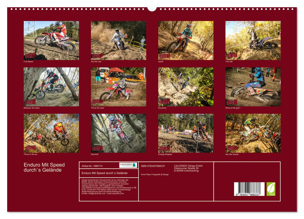 Enduro Mit Speed durch`s Gelände (CALVENDO Wandkalender 2026)