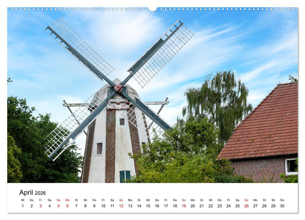Ostfriesische Mühlenlandschaft (CALVENDO Premium Wandkalender 2026)