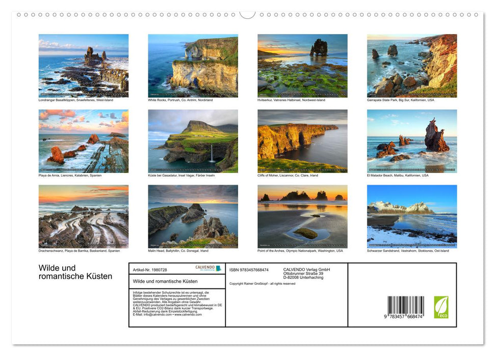 Wilde und romantische Küsten (CALVENDO Wandkalender 2026)