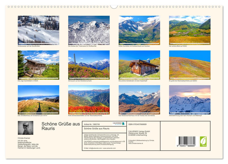 Schöne Grüße aus Rauris (CALVENDO Premium Wandkalender 2026)
