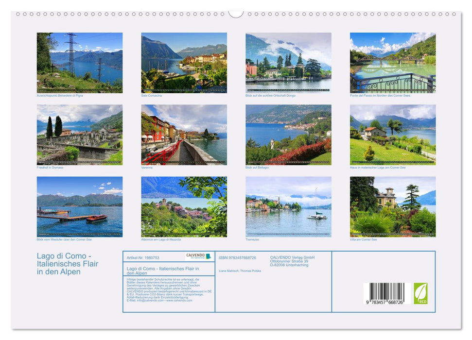 Lago di Como - Italienisches Flair in den Alpen (CALVENDO Premium Wandkalender 2026)