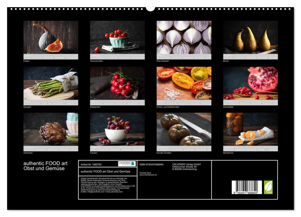 authentic FOOD art Obst und Gemüse (CALVENDO Premium Wandkalender 2026)