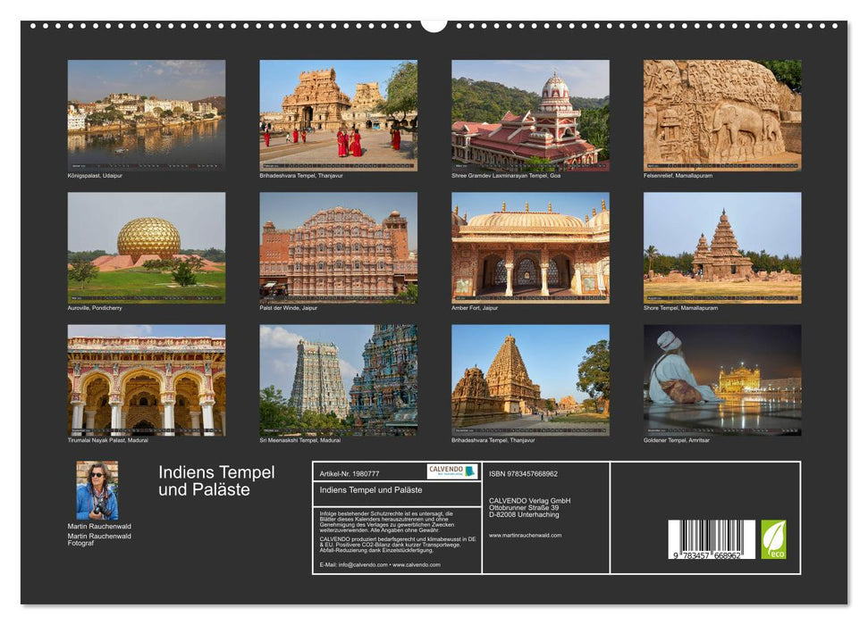 Indiens Tempel und Paläste (CALVENDO Premium Wandkalender 2026)