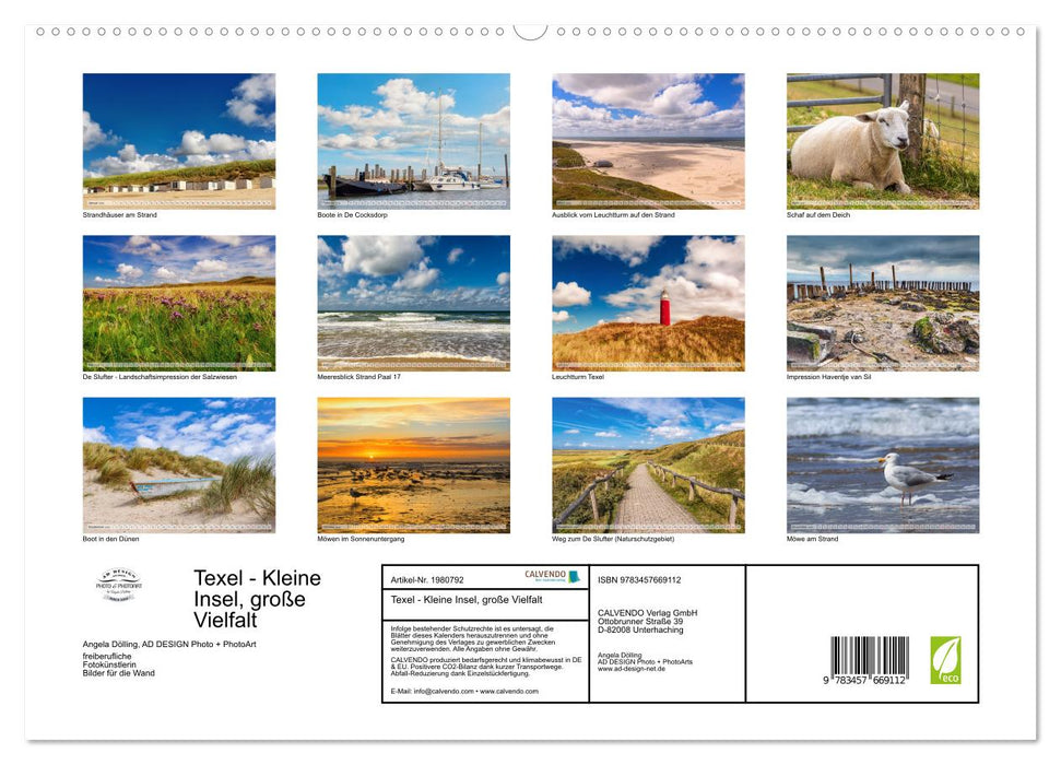 Texel - Kleine Insel, große Vielfalt (CALVENDO Wandkalender 2026)