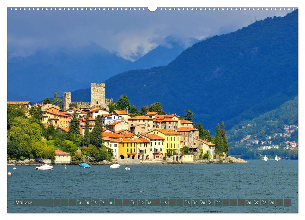 Comer See - Mediterraner Charme in alpiner Landschaft (CALVENDO Premium Wandkalender 2026)