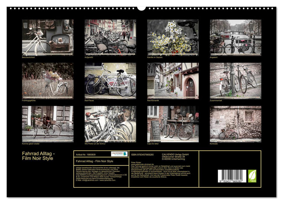 Fahrrad Alltag - Film Noir Style (CALVENDO Premium Wandkalender 2026)