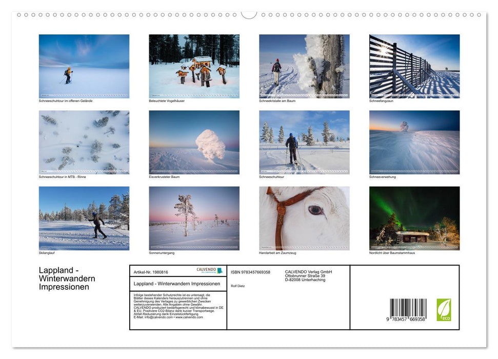 Lappland - Winterwandern Impressionen (CALVENDO Wandkalender 2026)