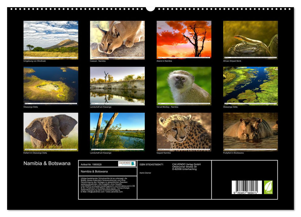 Namibia & Botswana (CALVENDO Premium Wandkalender 2026)