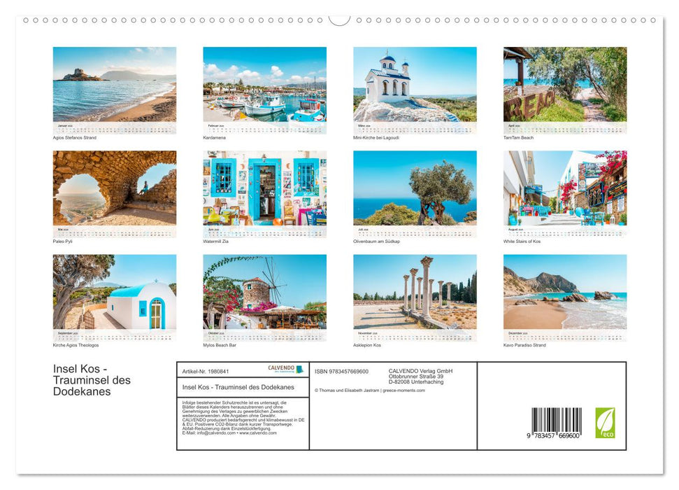 Insel Kos - Trauminsel des Dodekanes (CALVENDO Wandkalender 2026)