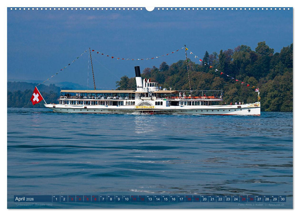 Dampfschiffe Vierwaldstättersee (CALVENDO Wandkalender 2026)