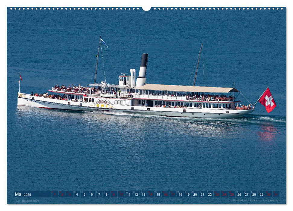 Dampfschiffe Vierwaldstättersee (CALVENDO Wandkalender 2026)