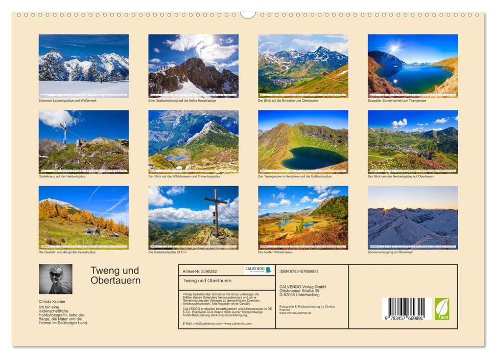 Tweng und Obertauern (CALVENDO Premium Wandkalender 2026)