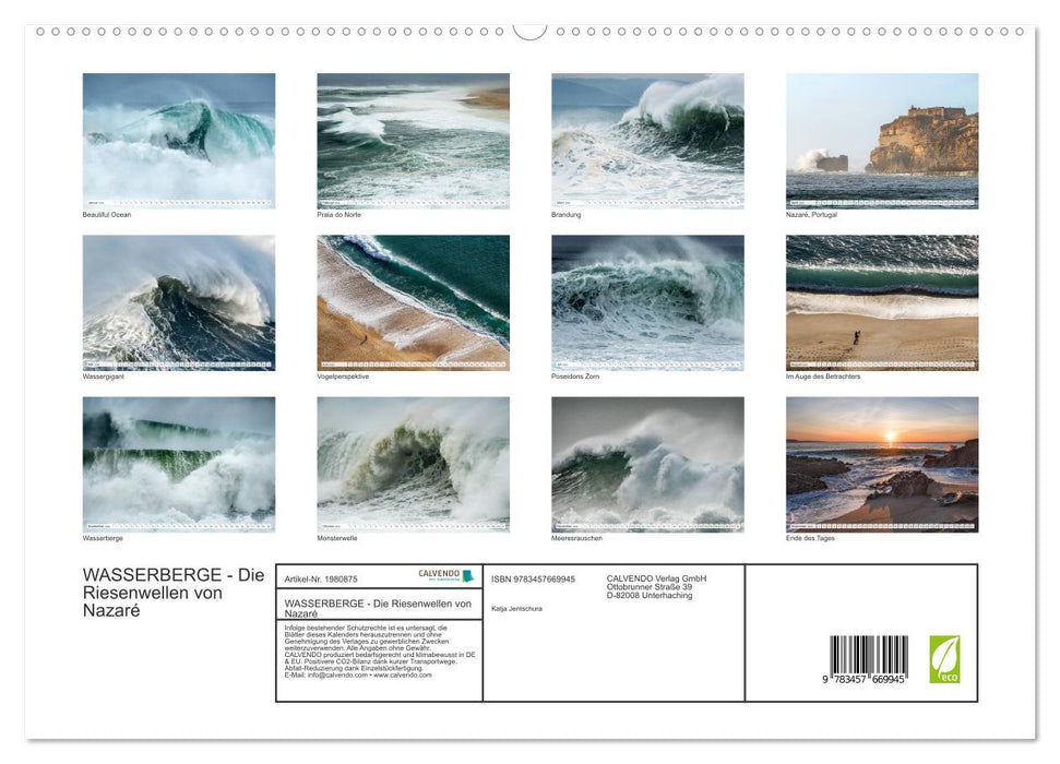 WASSERBERGE - Die Riesenwellen von Nazaré (CALVENDO Premium Wandkalender 2026)