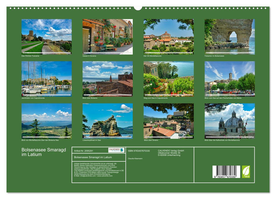 Bolsenasee Smaragd im Latium (CALVENDO Premium Wandkalender 2026)