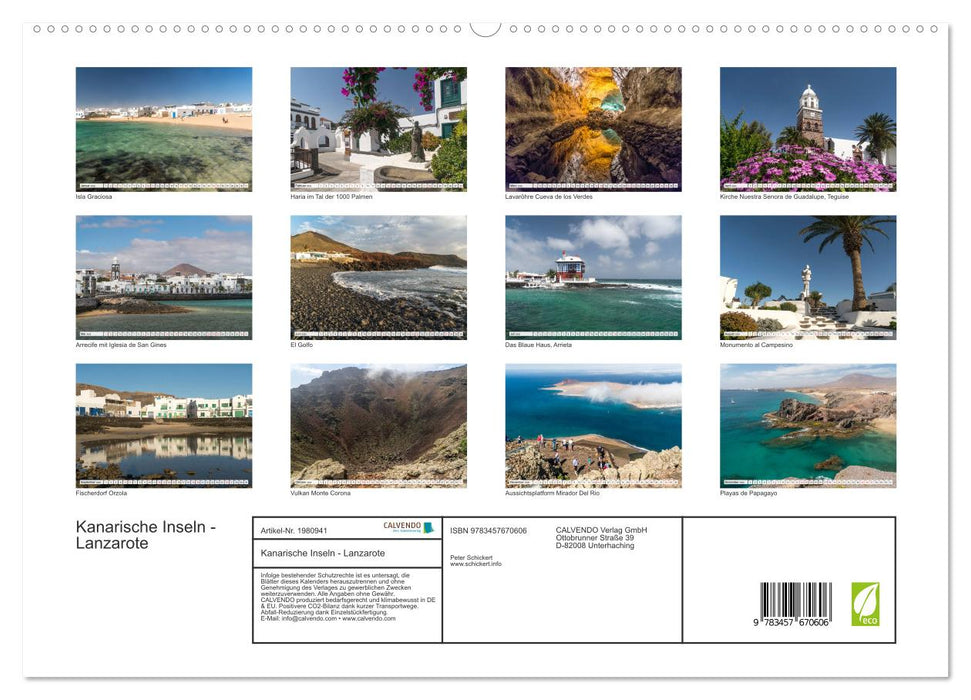 Kanarische Inseln - Lanzarote (CALVENDO Premium Wandkalender 2026)
