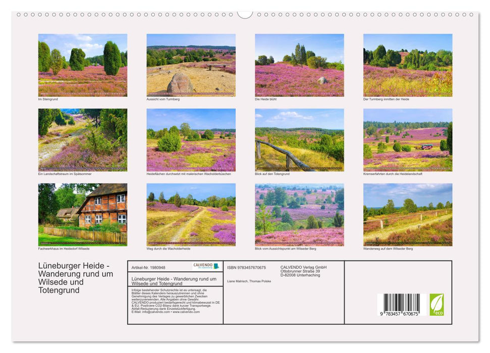 Lüneburger Heide - Wanderung rund um Wilsede und Totengrund (CALVENDO Premium Wandkalender 2026)