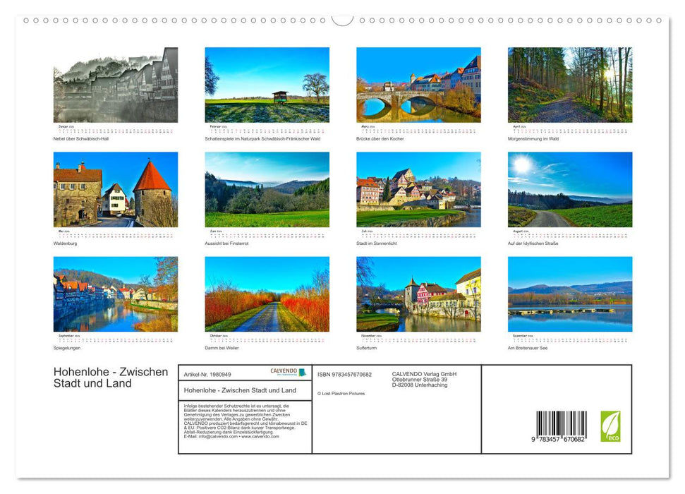 Hohenlohe - Zwischen Stadt und Land (CALVENDO Premium Wandkalender 2026)
