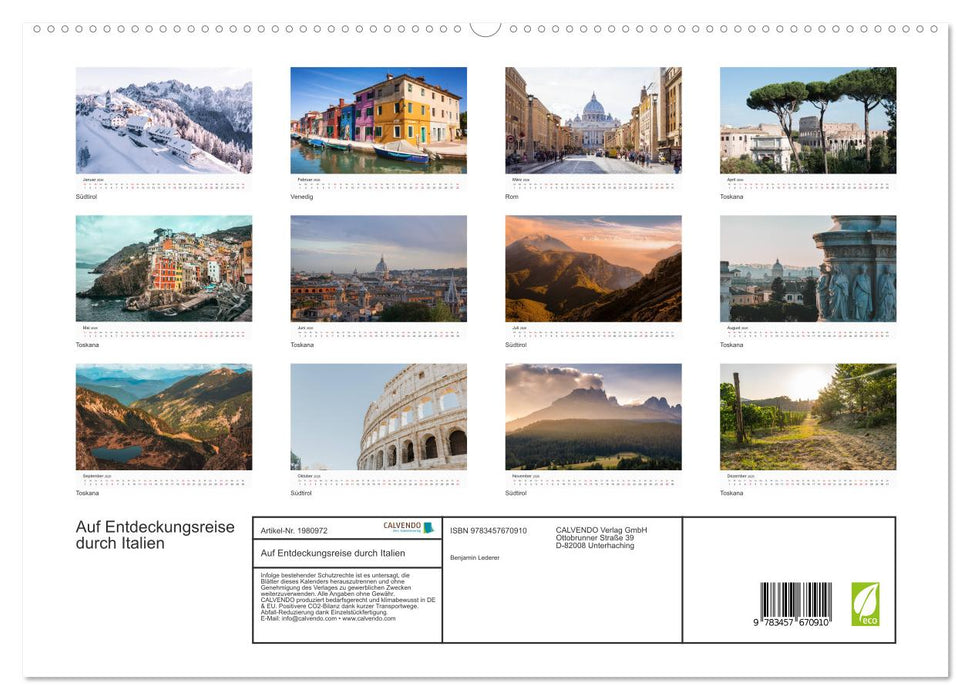 Auf Entdeckungsreise durch Italien (CALVENDO Premium Wandkalender 2026)