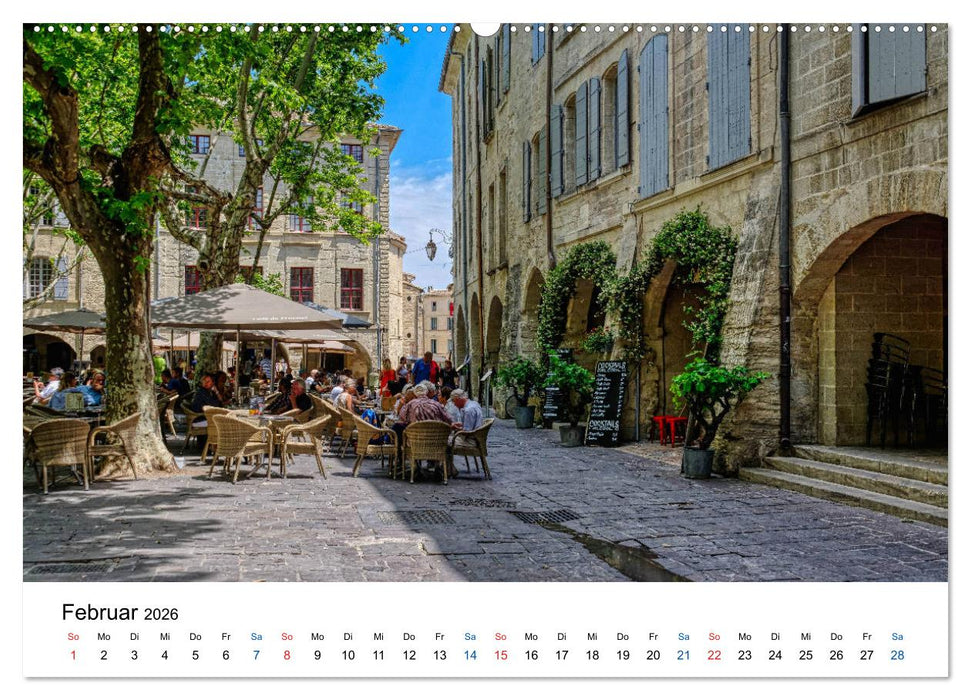 Uzés - Charmante Kleinstadt im Gard (CALVENDO Premium Wandkalender 2026)