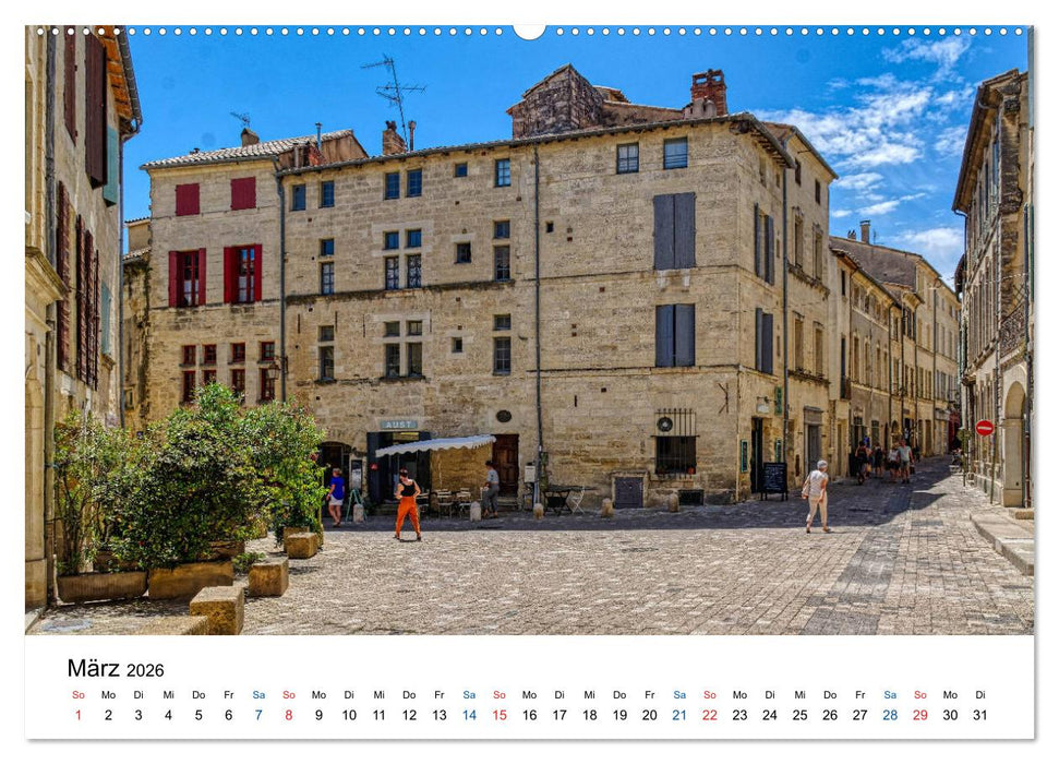 Uzés - Charmante Kleinstadt im Gard (CALVENDO Premium Wandkalender 2026)