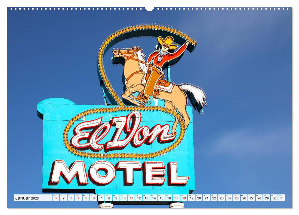 American Motels - Nostalgie mit Neon (CALVENDO Premium Wandkalender 2026)