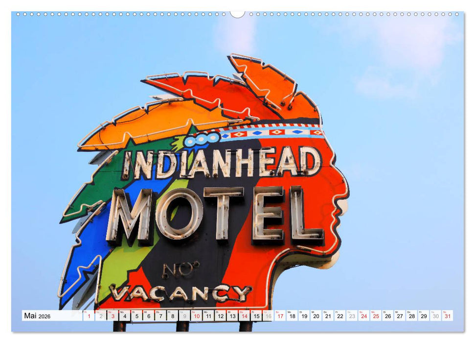 American Motels - Nostalgie mit Neon (CALVENDO Premium Wandkalender 2026)
