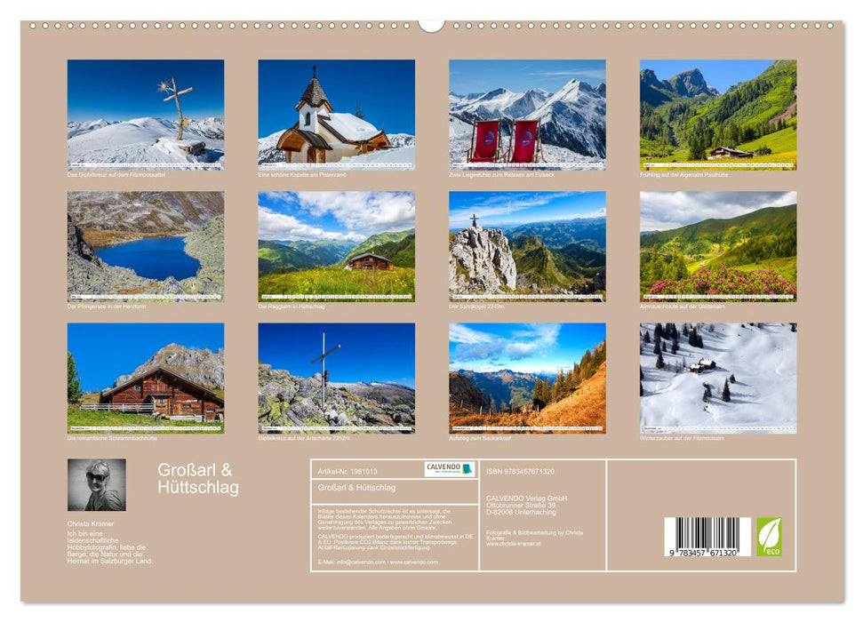 Großarl & Hüttschlag (CALVENDO Premium Wandkalender 2026)