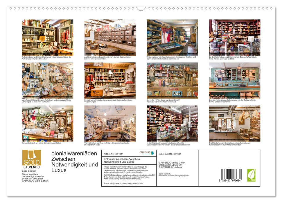 Kolonialwarenläden Zwischen Notwendigkeit und Luxus (CALVENDO Premium Wandkalender 2026)