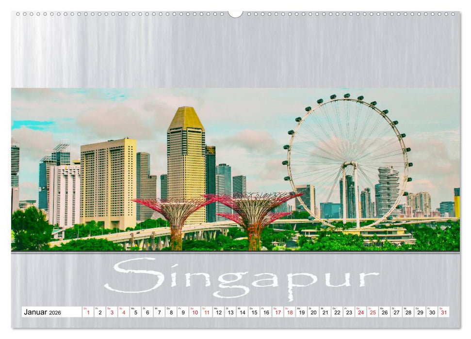 Singapur - Panoramablick (CALVENDO Premium Wandkalender 2026)