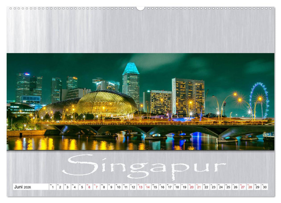 Singapur - Panoramablick (CALVENDO Premium Wandkalender 2026)