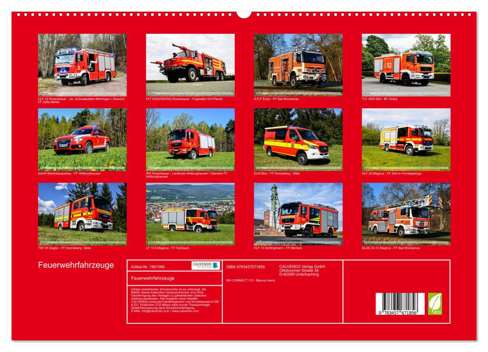 Feuerwehrfahrzeuge (CALVENDO Premium Wandkalender 2026)