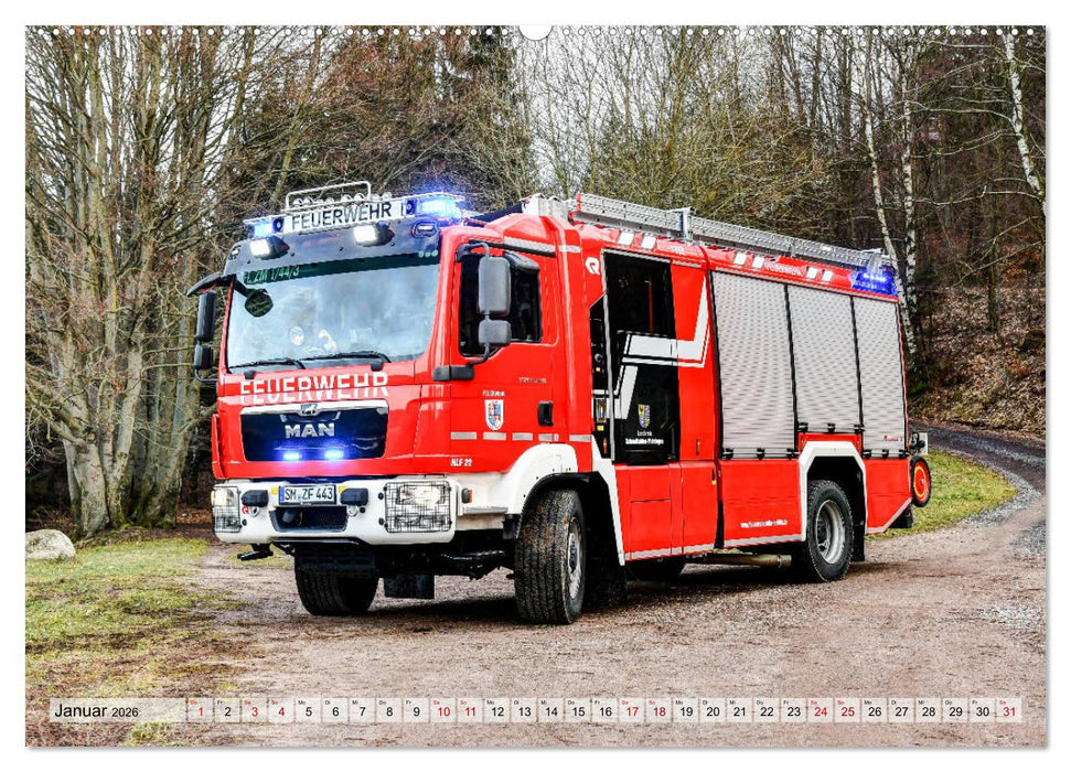 Feuerwehrfahrzeuge (CALVENDO Premium Wandkalender 2026)